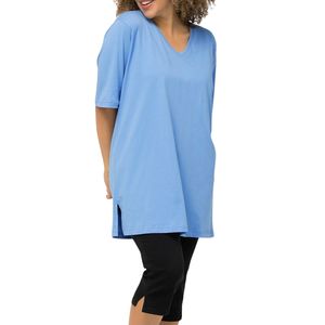 Camiseta de Algodón para Mujer, Tallas Grandes, Personalizada, Transpirable, Informal, de Verano, Manga Corta, OEM, ODM, Venta al Por Mayor - Product Image 5
