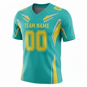 Maillot de football américain personnalisé anti-bactérien à manches courtes, uniforme de match, taille XL et plus, transfert thermique - Product Image 1