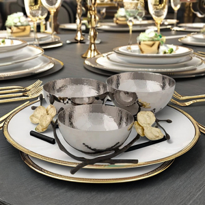 Orchidée dorée Plat à trois noix de style américain en aluminium écologique - Product Image 5