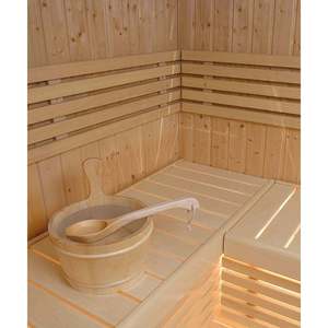 NEW S1616CV Variant View <b>Corner</b> Medium 3-Person Indoor Sauna <b>Cabin</b> with Glass Front Premium Wood Residential Sauna Room - Product Image 5