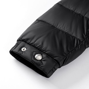Veste d'hiver décontractée pour homme, noire, en duvet, avec capuche et fermeture éclair, coupe-vent - Product Image 4