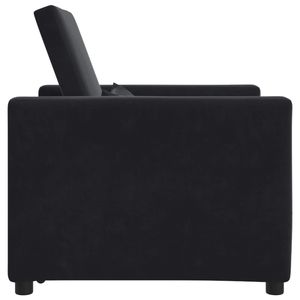 Sofá Cama Individual Extraíble de Terciopelo Negro 90 x 165 x 87 cm - Product Image 4