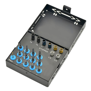 OPTITECH HEALTHCARE Kit de Fresas Quirúrgicas Dentales 17 Piezas, Manual, Acero Inoxidable Negro, Instrumento Clase II, Fresas para Osseodensificación - Product Image 1