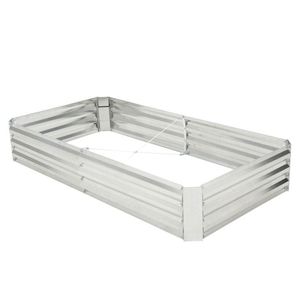 Jardinière carrée surélevée en métal galvanisé à base ouverte pour plantes vertes - Product Image 5