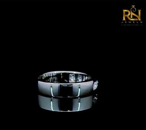 Flush <b>Set</b> Round Lab Grown Diamond Band Solid Gold Embedded Line <b>Ring</b> <b>Men</b> Women OEM ODM Wholesale B2B Supply - Product Image 6