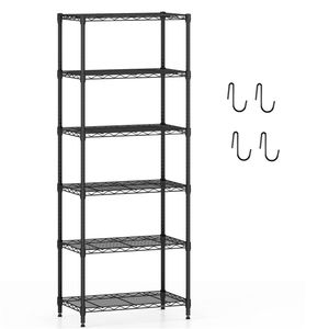 Scaffalatura in Metallo Nero a 6 Ripiani, Capacità 900 LBS, con Ripiani Regolabili - Product Image 1