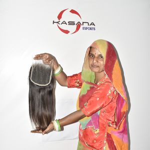 ผมแท้สีธรรมชาติจากอินเดียสำหรับผู้หญิง  แบบไม่ผ่านการแปรรูป  จัดเรียงเกล็ดผม  ขนาด 6*6 HD Closure  แบบเย็บสองชั้น  ผมแท้ Remy สำหรับต่อผม - Product Image 3