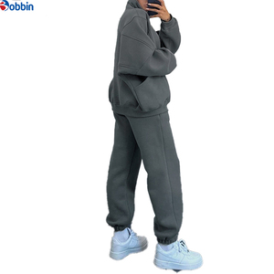 Conjunto Deportivo Personalizado para Mujer, Sudadera con Cremallera y Pantalones de Chándal Negros, Corte Holgado, Color Sólido, Ropa Deportiva Informal - Product Image 3