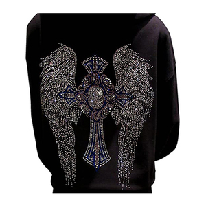 Sweat-shirt à capuche surdimensionné pour homme avec strass papillon, tricoté, style streetwear, pour l'automne - Product Image 3