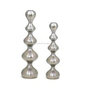 <b>Silver</b> Embossing Metal Candelabra <b>Candlestick</b> Holder for Home Wedding and Party Decorative Purpose - Product Image 2