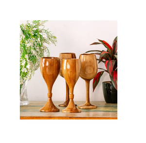 Wood Wine glass Handmade Best Product Acacia Wooden Wine Glass Premium Wooden <b>Drinkware</b> Carefully Made In India - Product Image 2