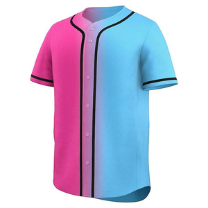 OEM Service Custom <b>Blank</b> Baseball Jersey Mens 100% Polyester Button Up Short Sleeve Quick Dry Team Uniform - Product Image 2