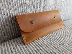 Compact Bulk Leather Wallet Portable Long Envelope Money Pouch Clutch <b>Folder</b> Elegant Coin Purse Tiny <b>Card</b> Holder for Cash - Product Image 1