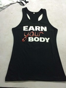Pink Cotton Spandex <b>Tank</b> <b>Top</b> Sleeveless Racerback Print Women Fitness Running Yoga Vest - Product Image 4