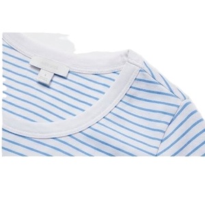 Women's Casual <b>Cap</b> <b>Sleeve</b> Scoop Neck <b>T</b> <b>Shirt</b> Blue And <b>White</b> Striped Short <b>Sleeve</b> Tee supplier from Bangladesh - Product Image 5
