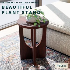 Solid Wood End <b>Table</b> – 22" <b>Tall</b> Round Side <b>Table</b> for Living Room or Bedroom, Handcrafted Accent <b>Table</b> in Walnut Finish, Easy - Product Image 2