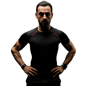 Chemise de compression noire pour hommes, séchage rapide, respirante, extensible dans les 4 sens, pour la gym, la course à pied, l'entraînement sportif, haut de performance - Product Image 1