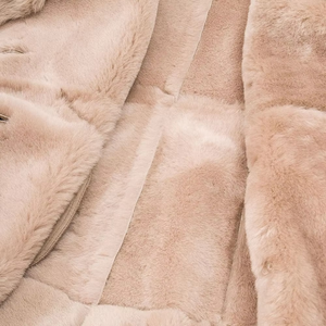 Women's Cowhide Leather Coat Fur Trim Collar Cuffs Full Sleeves Breathable Canvas Fabric Detachable Lining Winter Elegant Jacket - Product Image 5