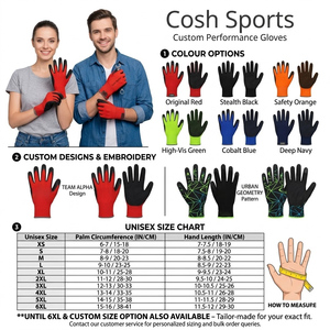 Gants de travail antidérapants en tricot respirant rouge et noir pour la protection des mains en milieu industriel - Product Image 2