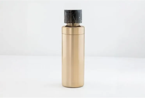 Luxury Matte Gold Metal Water <b>Bottle</b> <b>Flask</b> with Elegant Green Marble Lid Premium Cylindrical Travel Drinkware Insulated Tumbler - Product Image 4
