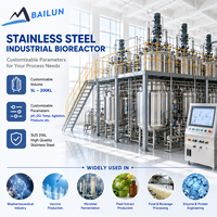 Bioréacteur industriel en acier inoxydable à double enveloppe de 100L, 1000L, 10000L, 20000L, Fermenteur à cuve agitée pour la production à grande échelle