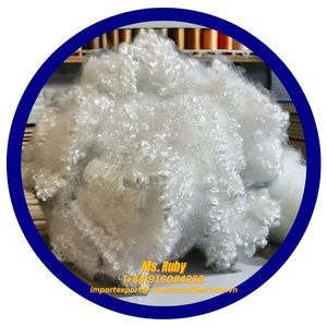 Fibres de polyester recyclé 100% blanches 4D HCS, certifiées GRS, fibres creuses conjuguées siliconées VIKOHASAN, ignifuges - Product Image 6