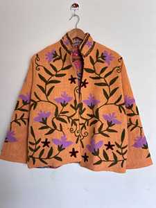 Floral Embroidered O-Neck Loose Fit Long Sleeve <b>Boho</b> <b>Style</b> Autumn Wear Woven Linen Cotton Eco-Friendly Natural Casual Dresses - Product Image 1