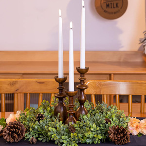 Meilleure vente Ensemble de 3 bougeoirs en bois d'usine personnalisés Table Centre de table Décor Stands pour Noël Pilier Bougeoir - Product Image 5