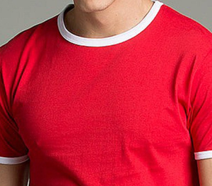 T-shirt personnalisé en coton à col rond avec bordure contrastante pour hommes et femmes, style Ringer, vente en gros directe d'usine - Product Image 2