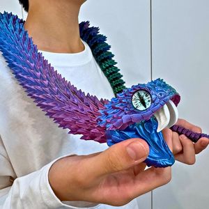 Modello di Serpente Magico Oversize da 35,5 Pollici Stampato in 3D con Denti Mobili e Articolazioni Flessibili, Sorprendente Regalo Antistress - Product Image 1