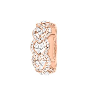 Anillo Infinito de Oro Amarillo con Racimo Floral de Diamantes Cultivados en Laboratorio - Product Image 1