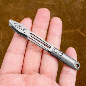 TC4 Titanium Steel <b>Buckle</b> Tweezers Multifunction With Snap Lock Corkscrew CNC Machining <b>Clips</b> EDC Outdoor Tool NEW Mini Titanium - Product Image 4