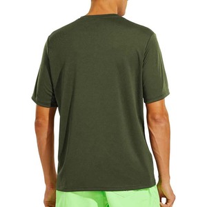 Camiseta de Manga Corta para Hombre, Cuello Redondo, Color Verde Oliva, Corte Regular, Secado Rápido, Tejido de Poliéster, Jersey Sólido, Ropa Casual - Product Image 6