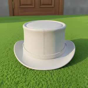Premium quality custom made Handmade Wedding White Leather <b>Top</b> Hat Steampunk Cosplay Costume Formal Headwear - Product Image 4