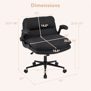 Sedia da Ufficio Criss Cross con Altezza Regolabile, in Ecopelle Grigia, Braccioli Ribaltabili e Funzione Dondolo - Product Image 5