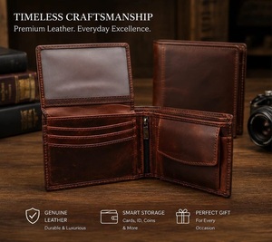 High on Demand Classic Genuine Leather <b>Wallet</b> Multi-<b>Card</b> <b>Holder</b> with Cash Compartment from India - Product Image 1