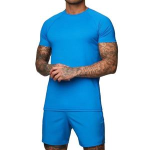 Men's Summer Street Style Cotton Tank <b>Top</b> and Shorts Set Blue Tie Dye Letter Print Crew Neck Breathable Knitted Sportwear - Product Image 3