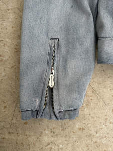 Abrigo vaquero informal vintage de otoño-invierno para hombre, 100% algodón, efecto desgastado por el sol, con cinturón y cuello alto, cremallera, estilo urbano, OEM - Product Image 3