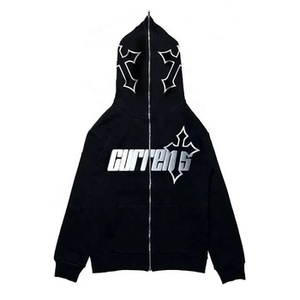 Vente en gros de sweats à capuche zippés intégraux imperméables en polaire de haute qualité pour hommes, brodés, style streetwear, taille standard pour hommes - Product Image 4
