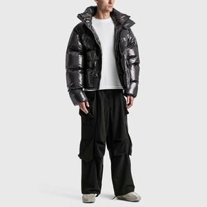 Hot Selling Customise Your Own Design Thick Warmer Shiny Nylon Puffer Jacket Factory Made Goose Down Filling Bubble Down <b>Coat</b>. - Product Image 5