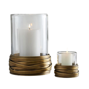 Geometric <b>Brass</b> Candle <b>Lantern</b> with Clear Glass Panels Heat Resistant Home Decoration Metal Glass Votives Candle Holder - Product Image 6