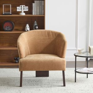 Sillón Moderno de Estilo Mid-Century para Sala de Estar, Dormitorio y Oficina, Respaldo Redondo, Patas de Madera, Sillón Suave - Product Image 3