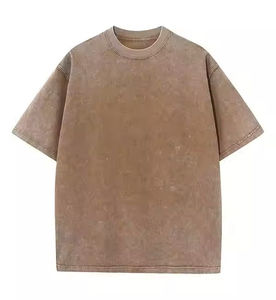 T-shirt Homme Délavé à l'Acide Écologique Streetwear 100% Coton Coupe Oversize Grandes Tailles Logo Personnalisé Vintage Vente en Gros - Product Image 5