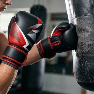 Guantes de Boxeo de Cuero Transpirable de Tecnología Avanzada, Dedos Completos, Correa de Muñeca Ajustable, para Entrenamiento con Saco de Boxeo, Absorción de Humedad - Product Image 1