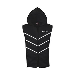 Chaqueta de Boxeo con Capucha y Diseño en V en Blanco y Negro, Chaleco sin Mangas, Ropa Profesional para el Ring, Sublimación Personalizada - Product Image 2