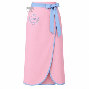 Wholesale Custom JJOA Jack and Jill of America Women <b>Wrap</b> <b>Maxi</b> <b>Skirt</b> Pink Blue Embroidered Bow High Waist Long <b>Skirt</b> - Product Image 1