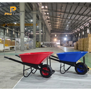 Brouette à plateau en plastique et acier avec roue pneumatique, capacité de 50L à 120L, pour le jardinage et la construction, prix direct usine - Product Image 5