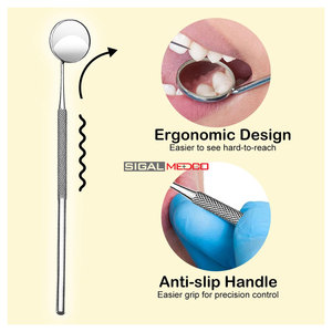 Espejo Dental de Acero Inoxidable Alemán, Herramienta Manual para Dentistas, Agarre Ergonómico, Certificado CE, Espejo de Examen Bucal Profesional - Product Image 4