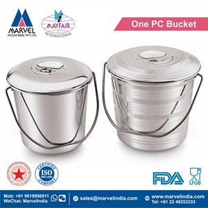 Stainless Steel <b>Bucket</b> With Lid 6-10L Metal <b>Mop</b> <b>Bucket</b> Modern Style In-Stock - Product Image 2