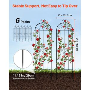 Set di 6 Tralicci per Giardino delle Rose 71 x 20 Pollici, Finitura Verniciata a Polvere con Comodo Sistema di Chiusura per Recinzioni e Cancelli - Product Image 2